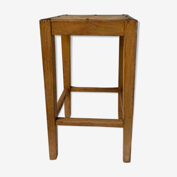 Studded oak farmhouse stool