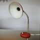Lampe "cocotte" laiton et métal laqué rouge, années 50 60
