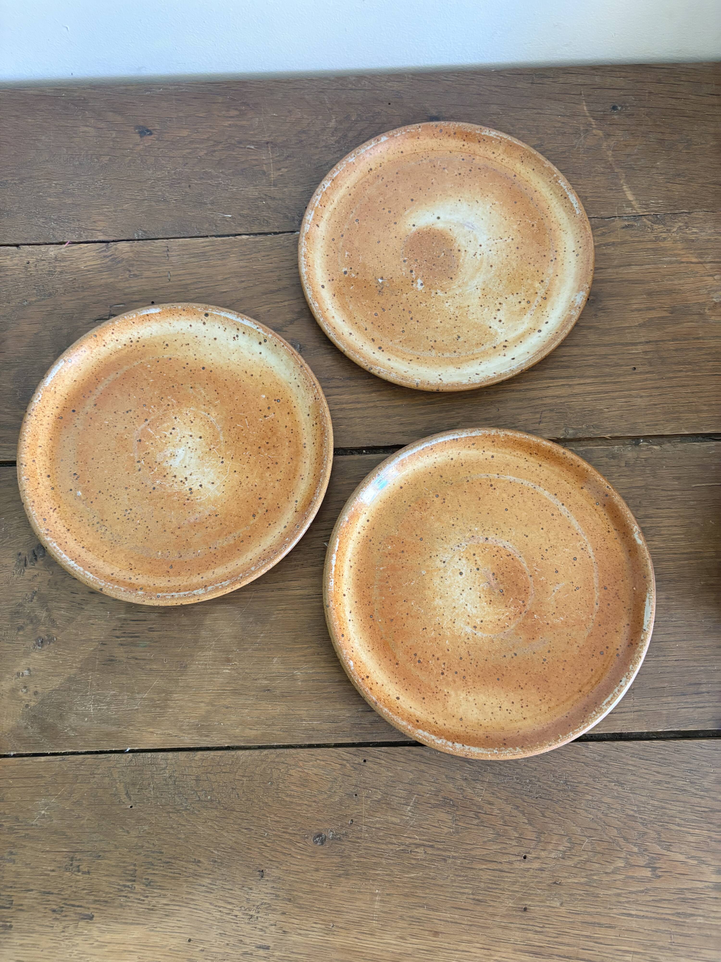 Vintage french stoneware ceramics set – mineral earth