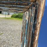 Rectangular polychrome teak mirror