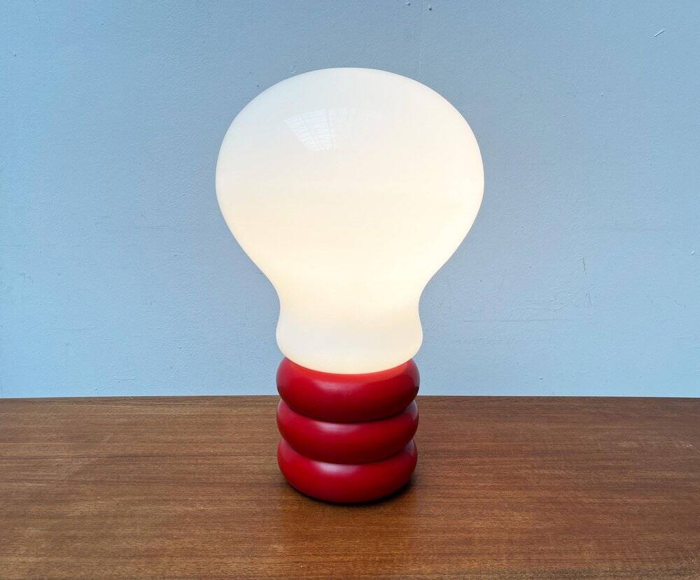 Giant table lamp or floor lamp in the shape of a light bulb from the mid-century German space age by Ingo Maurer for M Design, 1960s.