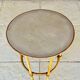 Vintage rattan and bamboo side table, circa 1969.