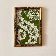 Golden wooden frame with domino paper Antoinette Poisson 96C "Oratorio"