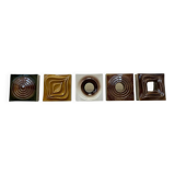 Carreaux en céramique au design unique / Tchécoslovaquie, années 1960, jamais utilisés, 23 pièces