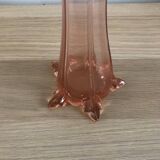 Large 50cm pink glass art deco soliflore
