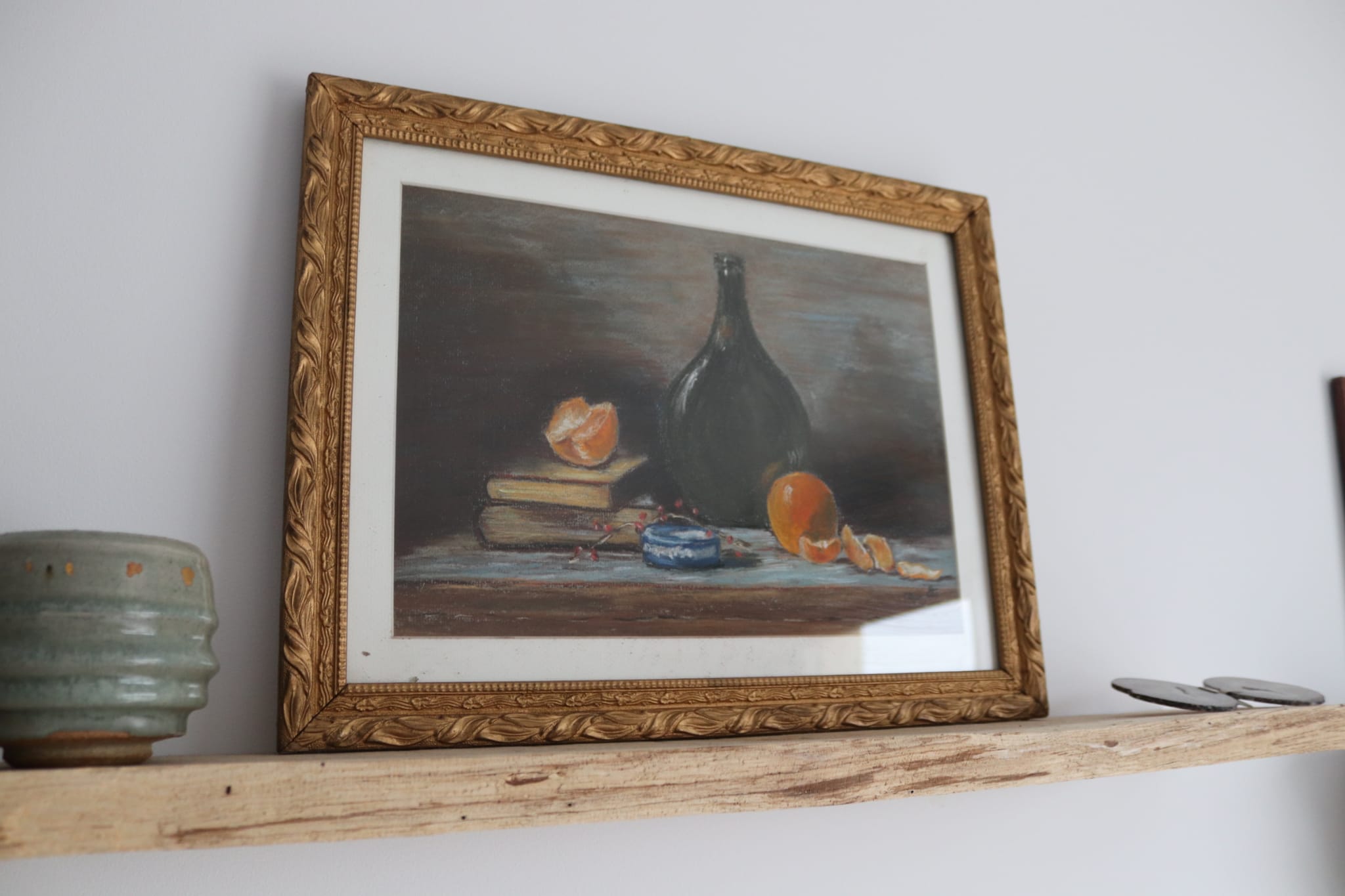 Old still life painting orange