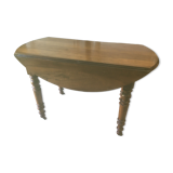 Walnut shutter table with drawer on wheels