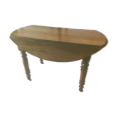 Walnut shutter table with drawer on wheels