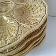 5 Sarreguemines caramel shell plates, 1950s
