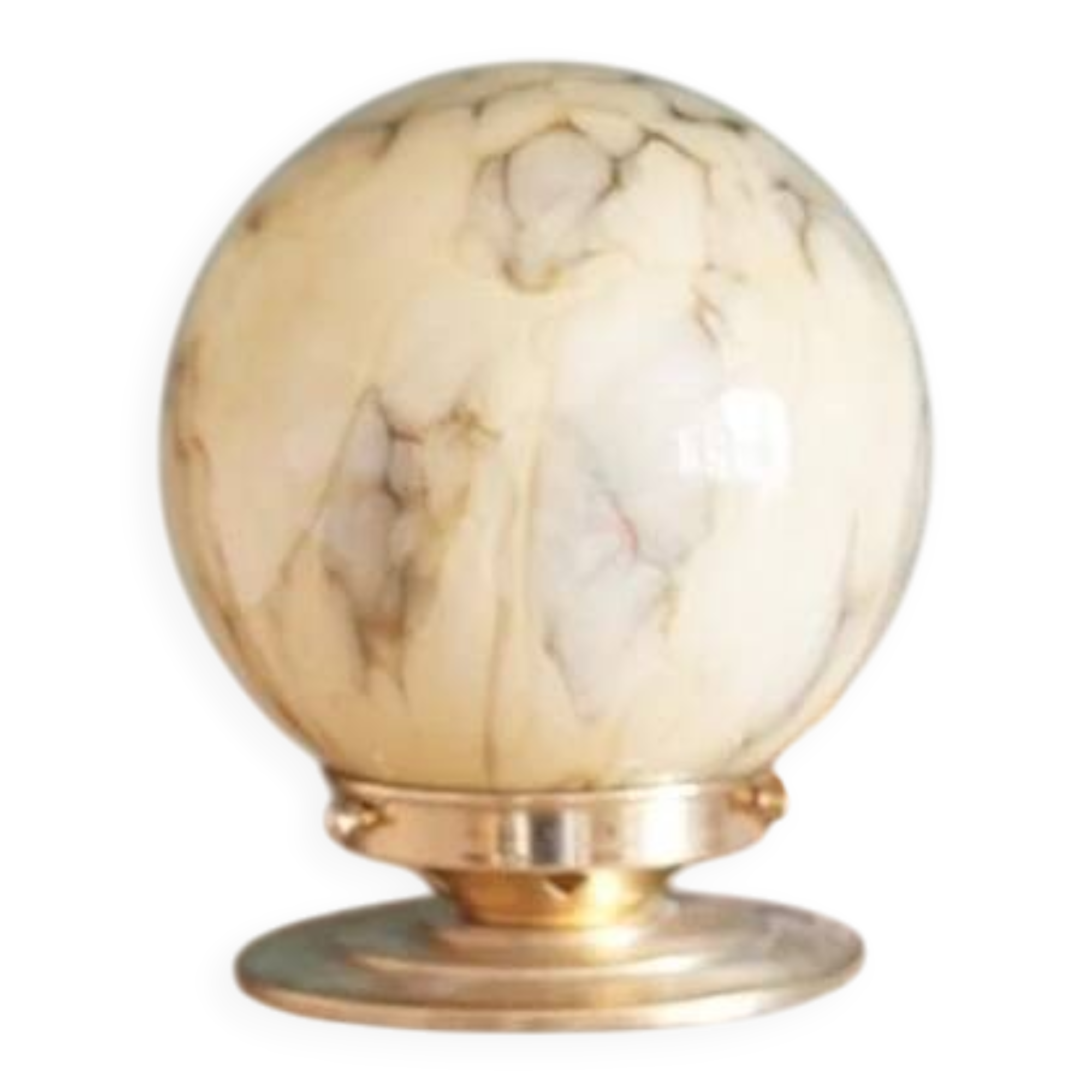 Art Deco table lamp with marbled glass