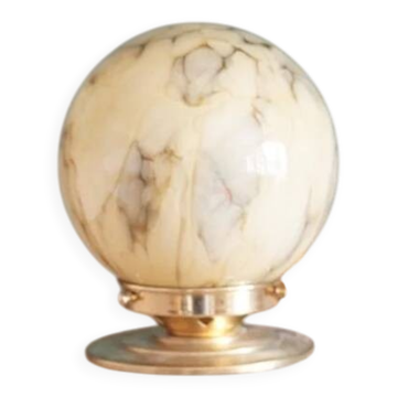 Art Deco table lamp with marbled glass