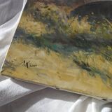 Old brick bridge in Normandy - Signed oil painting