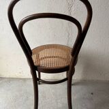Chaise bistrot ancienne en bois et cannage