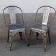 Paire de chaises en métal gris