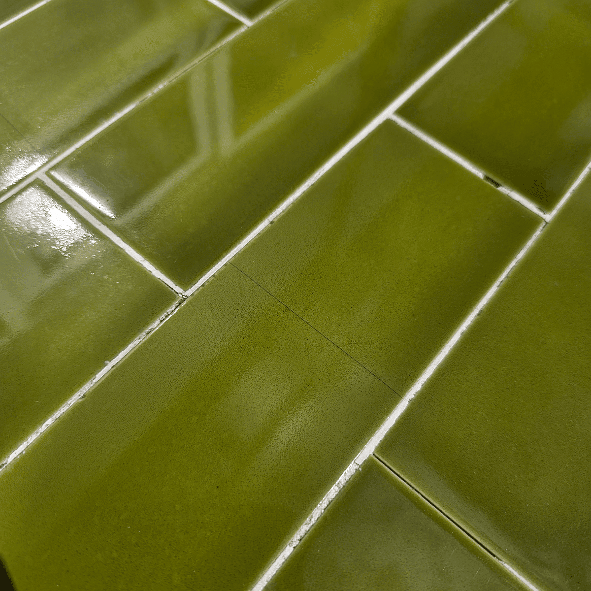 Vintage French dining table with green tiles, 1950s/60s.