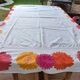 Vintage Flower Power tablecloth with large floral patterns — 1970s