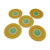 Yellow and green dessert plates