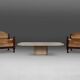Table Basse Willy Rizzo Travertin 1970