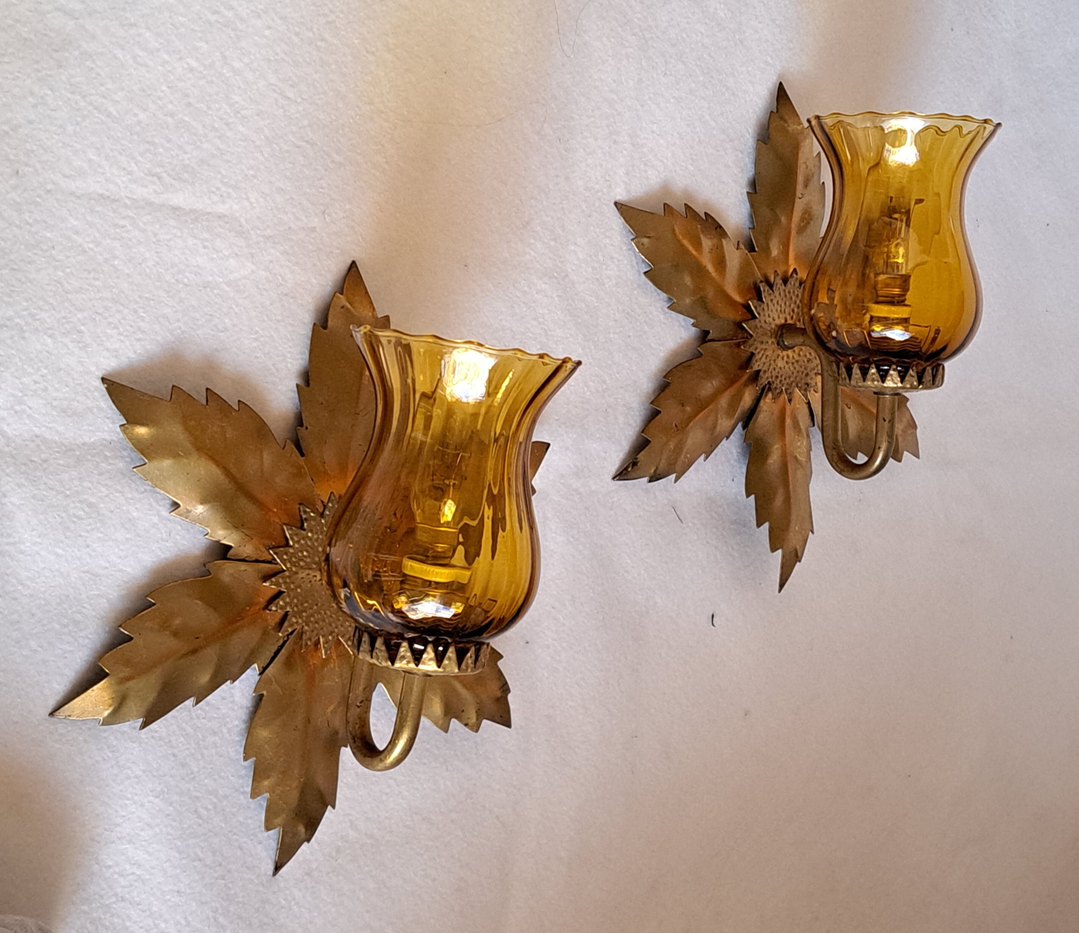 Pair of golden sconces
