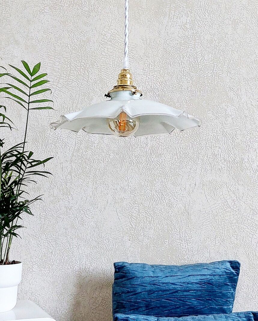 Vintage opaline pendant lamp