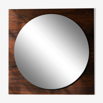 Rosewood veneer wall mirror