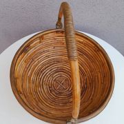 Rattan and brass basket 1970