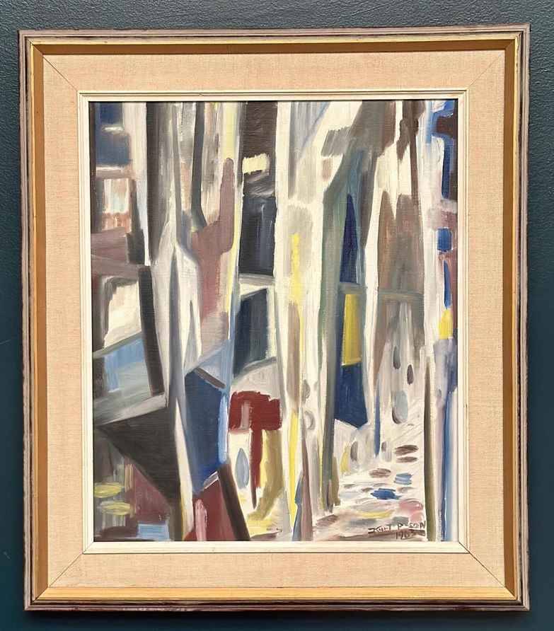 Huile sur toile suédoise – “Allée abstraite” par Kurt Persson