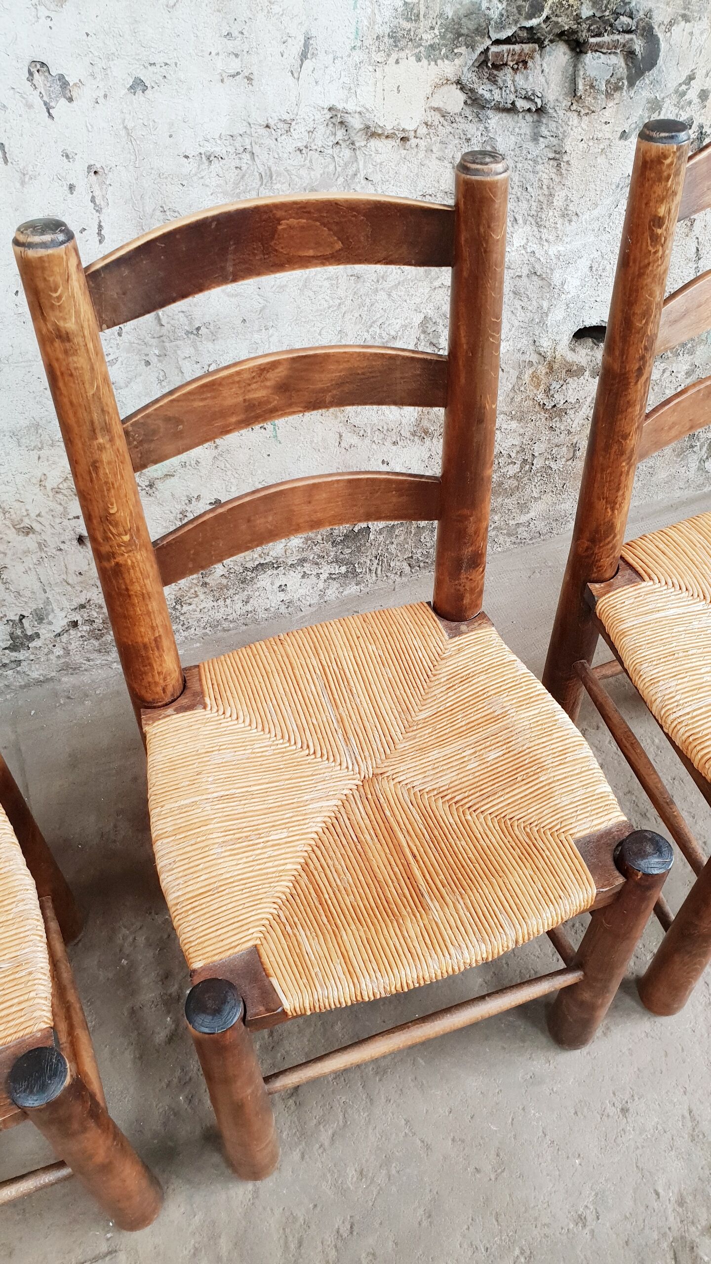 4 chaises brutaliste année 50