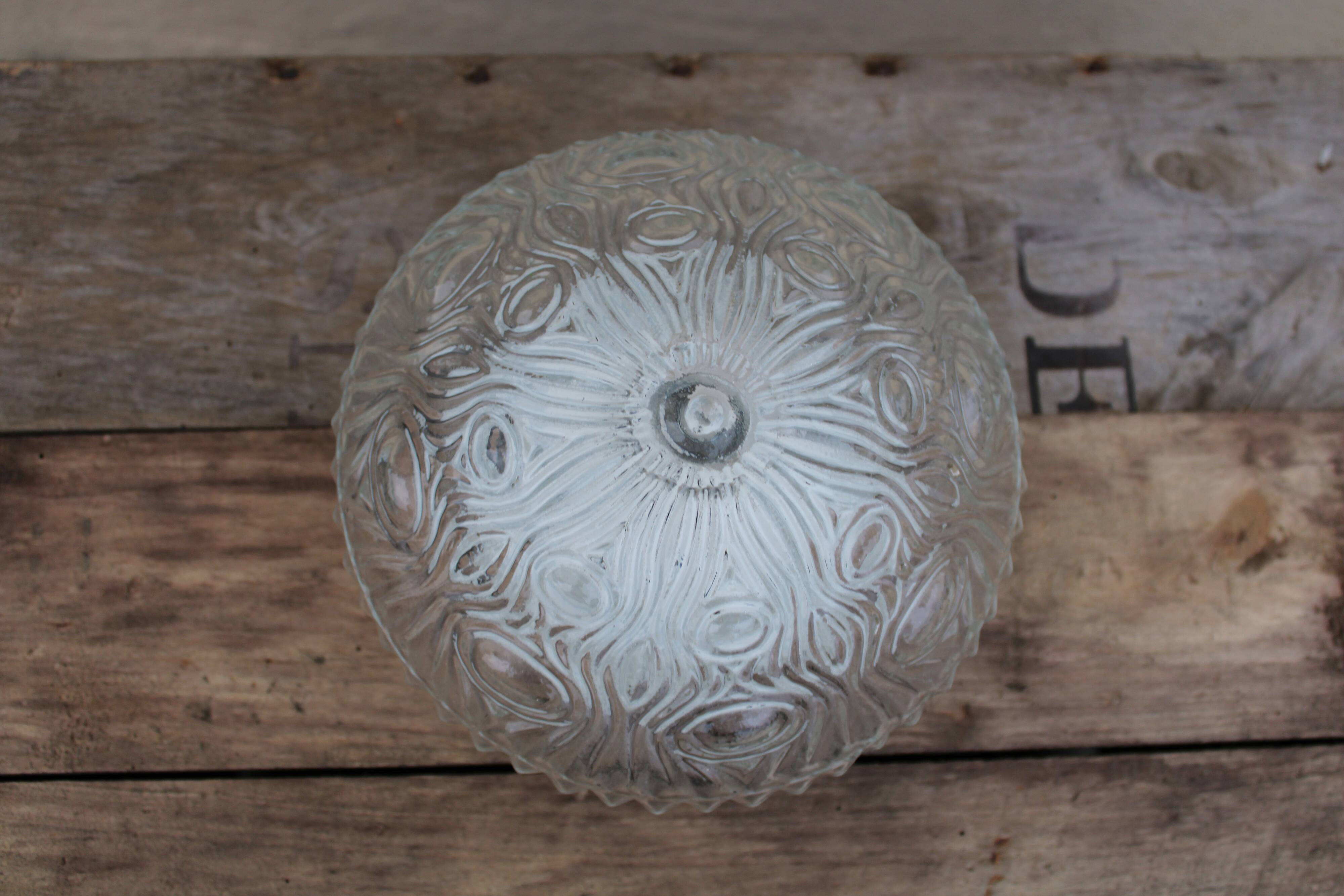 Moulded glass ceiling light