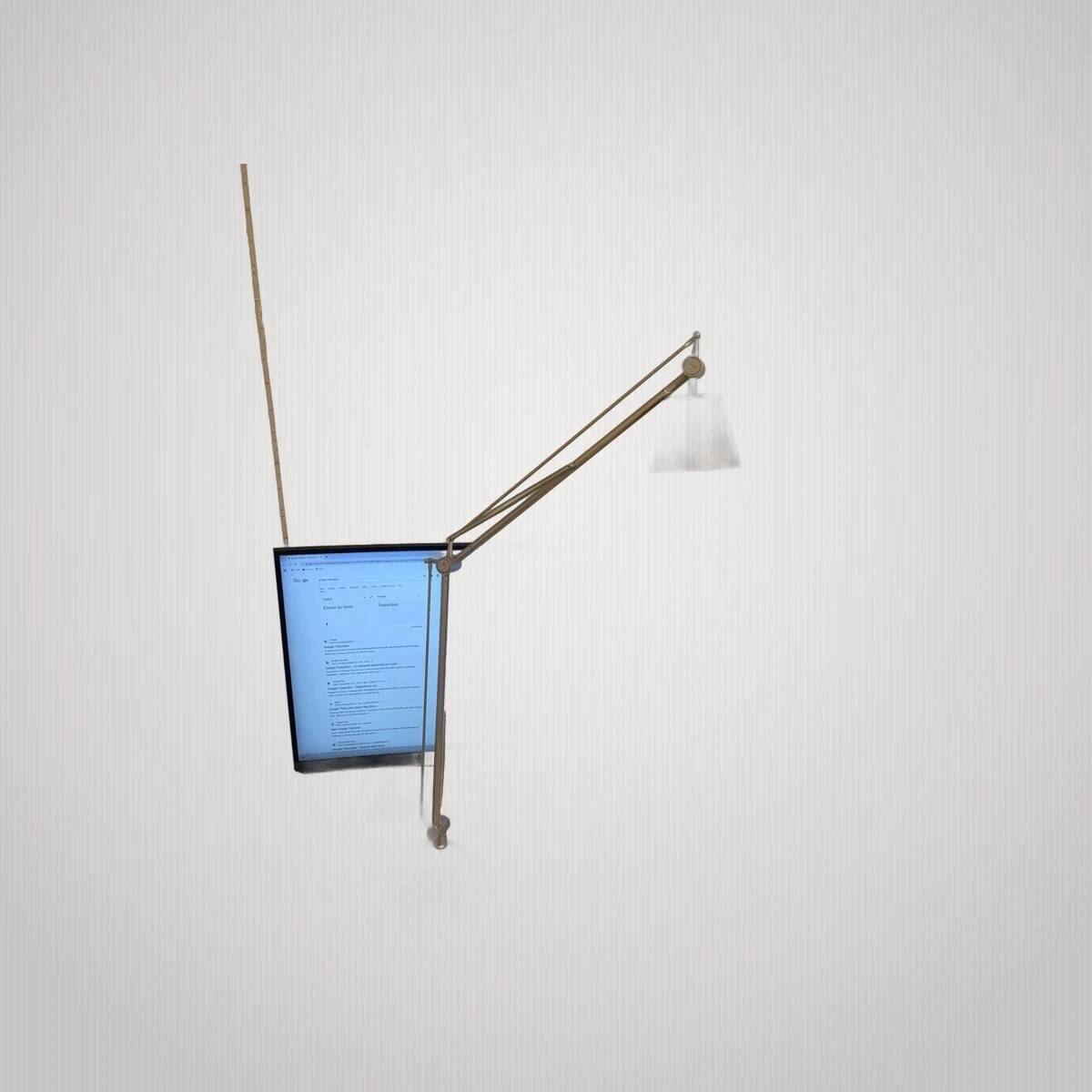 Philippe Starck Archimoon K lamp for Flos 1998 with red collar.