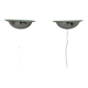 Pair of post modern wall lamps chrome and glass , 1980s