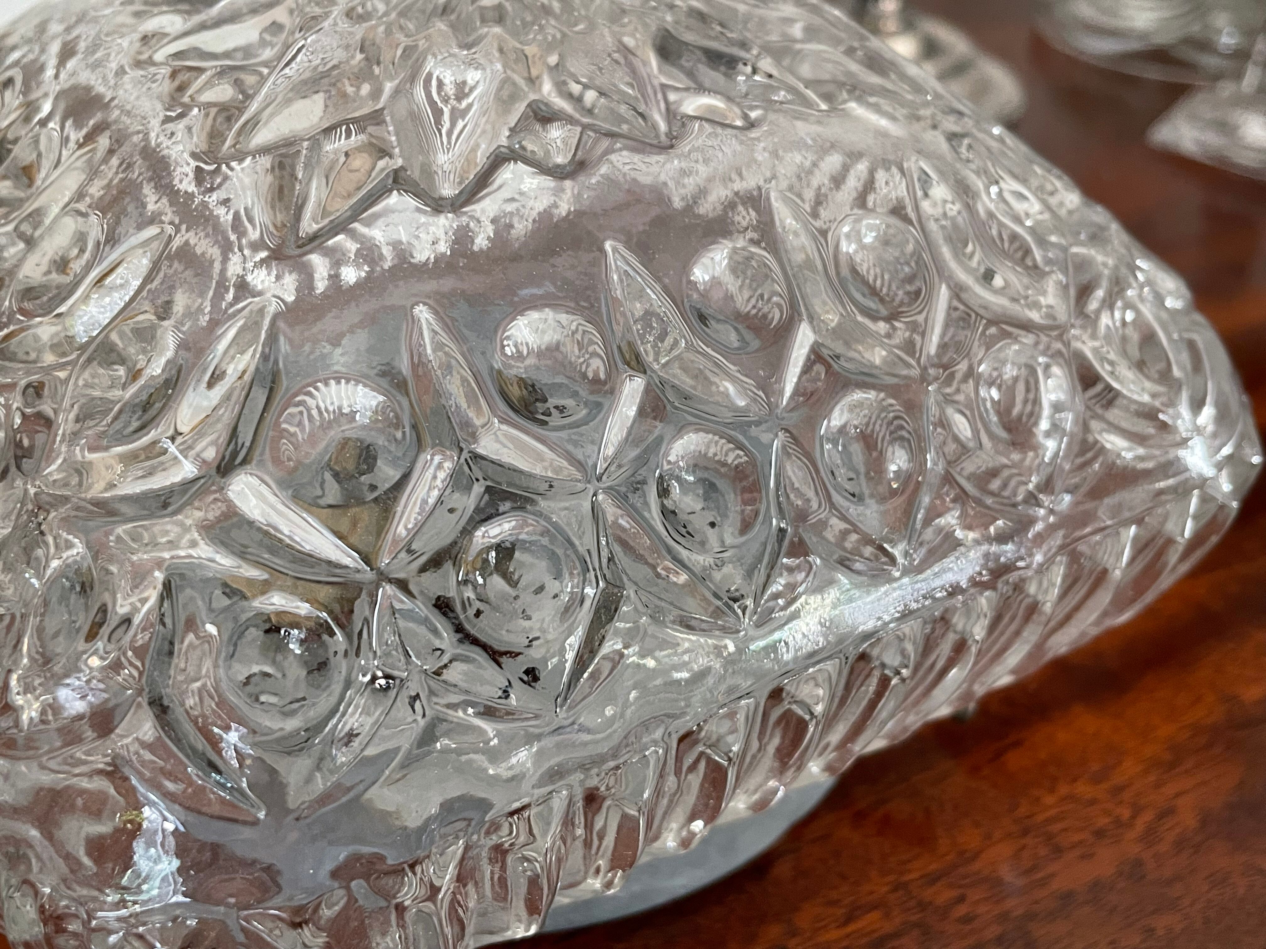 Vintage molded glass ceiling lamp