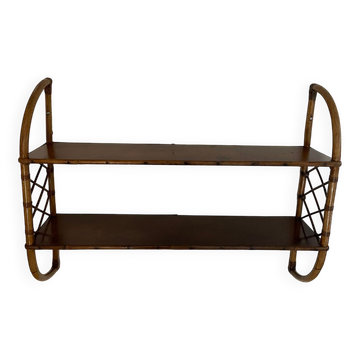 Vintage rattan shelf