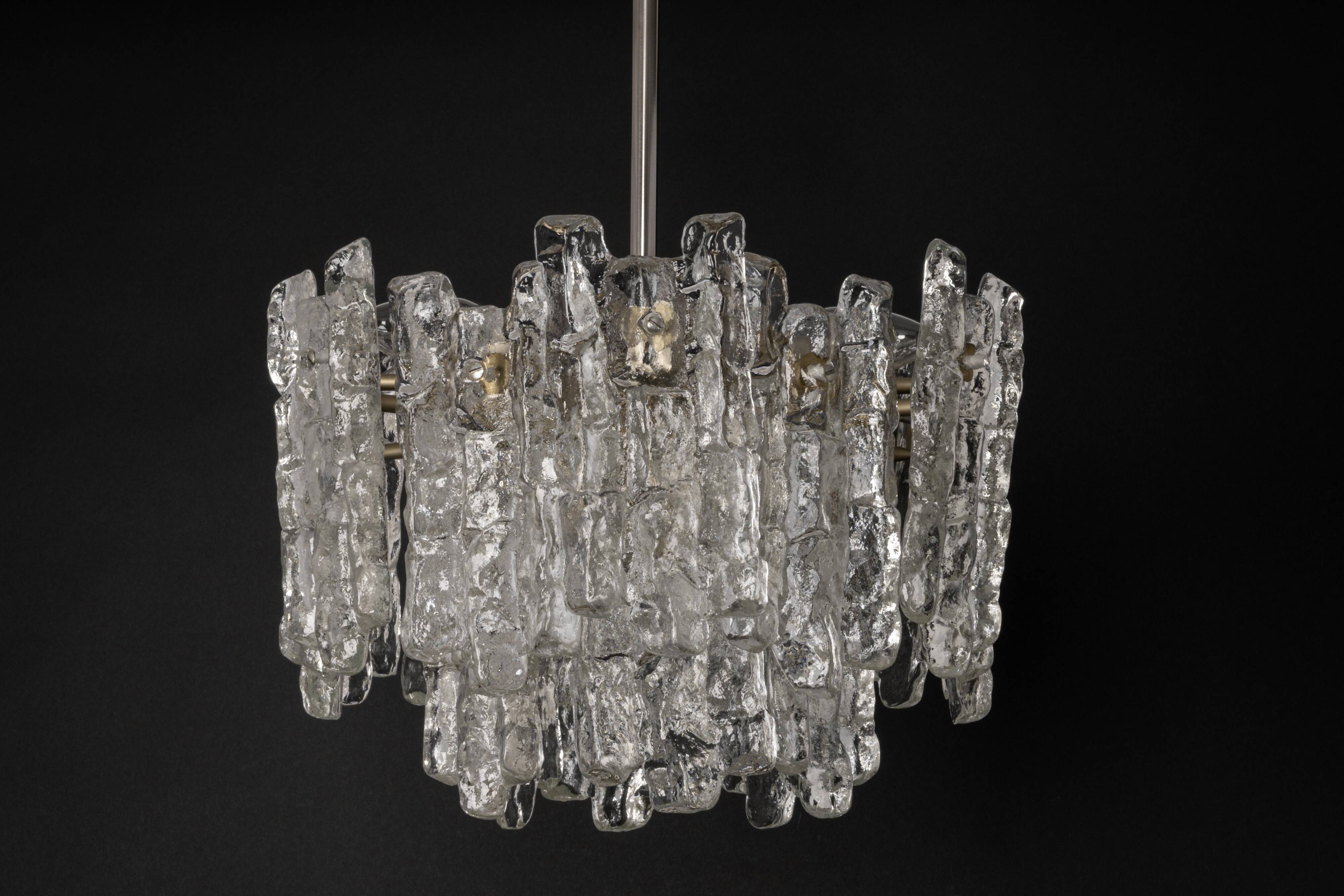 Murano glass ice chandelier by Kalmar, Austria, 1960s