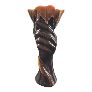 Valauris style hand vase