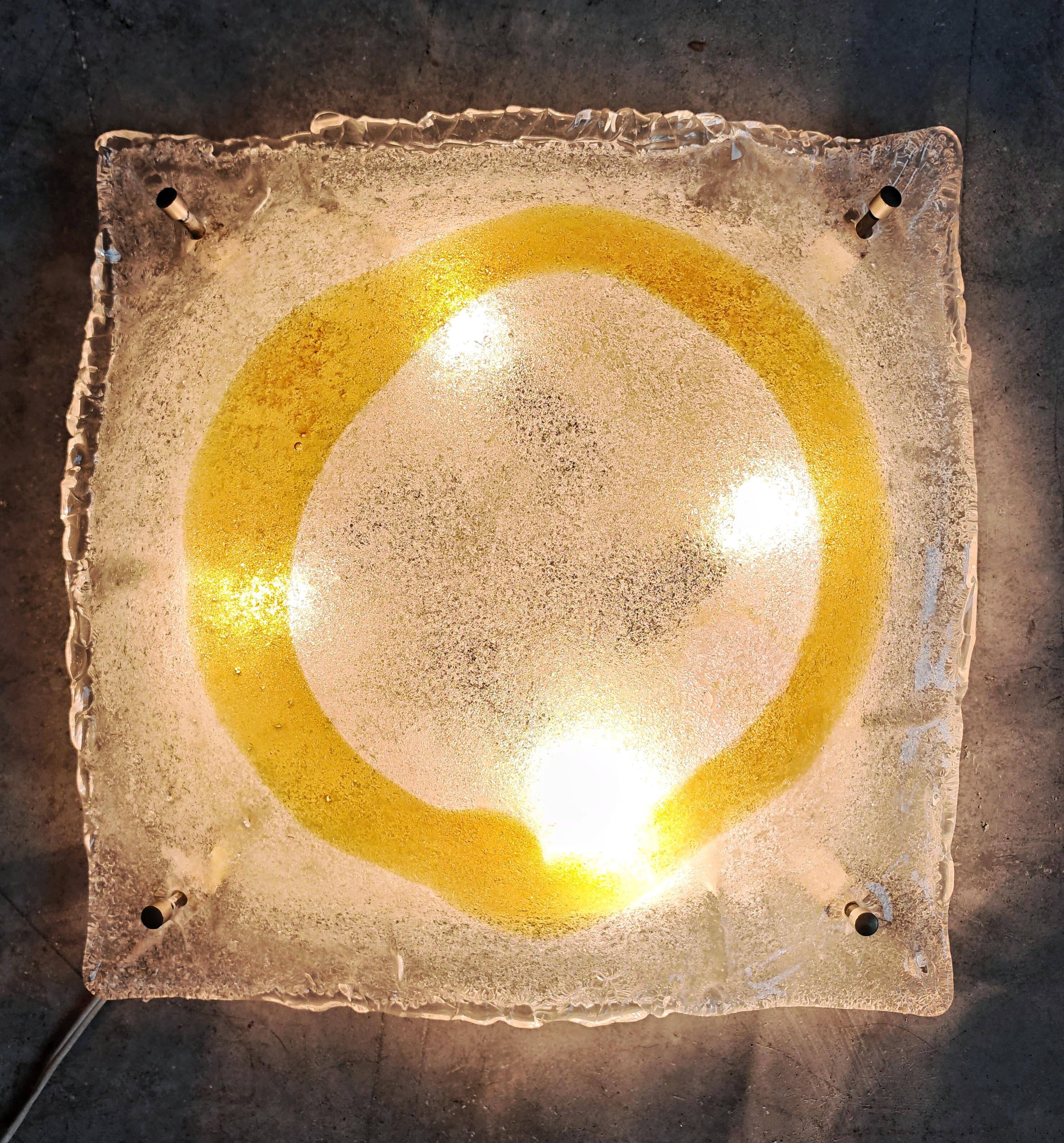 Mid Century Modern wall lamp or ceiling light by Mazzega 1970s