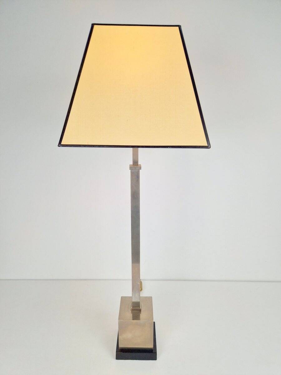 Lampe de table en argent vintage Empire, années 1970