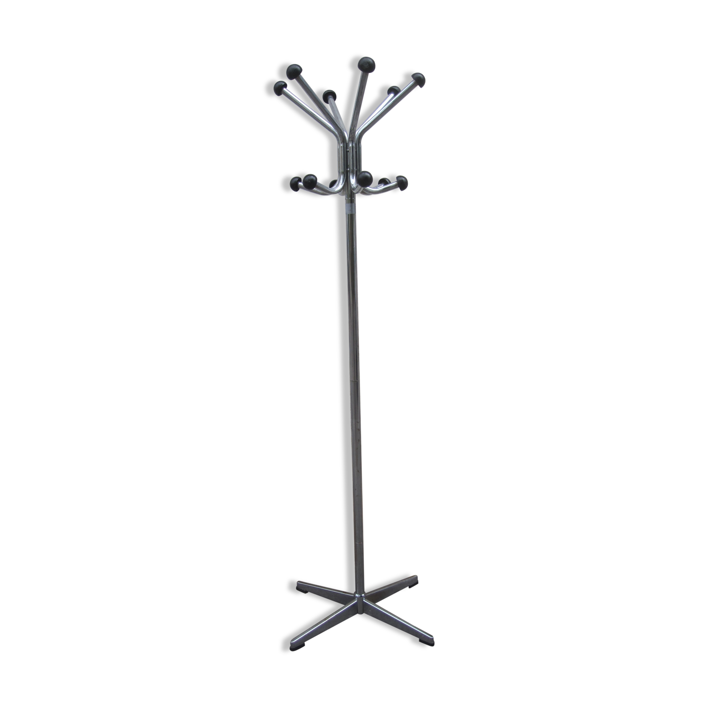 Coatrack chromed metal parrot