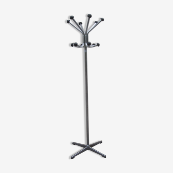 Coatrack chromed metal parrot