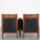 Set of  two black leather Art Deco design armchairs