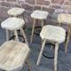 Wooden bar stool natural raw vintage 1970