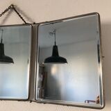 Mirror triptych Barber nickeled vintage 1930 31x77cm