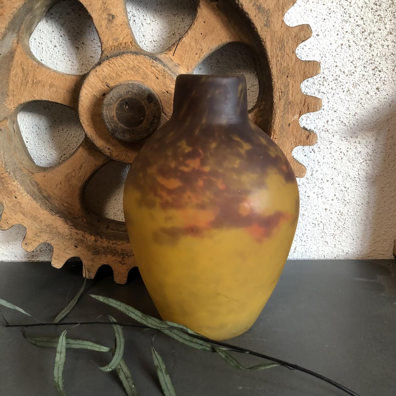 Muller Frère glass paste vase