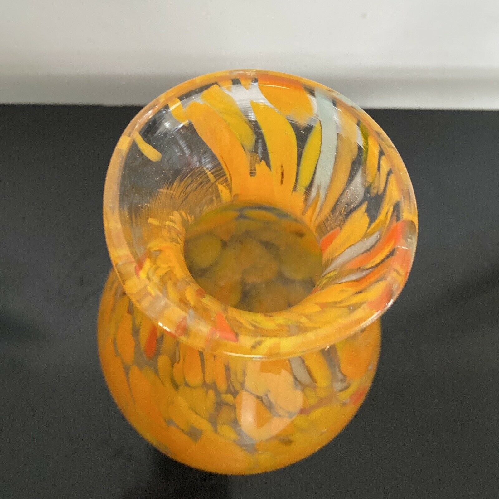 Soliflore orange souflé glass vase