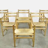 Set of six Danish oak diningchairs , CH46, by Hans J. wegner for Carl Hansen & Son, 1970s