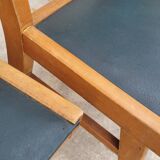Series of 3 vintage chairs with compass legs - 1950s
