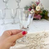 6 vintage white wine glasses
