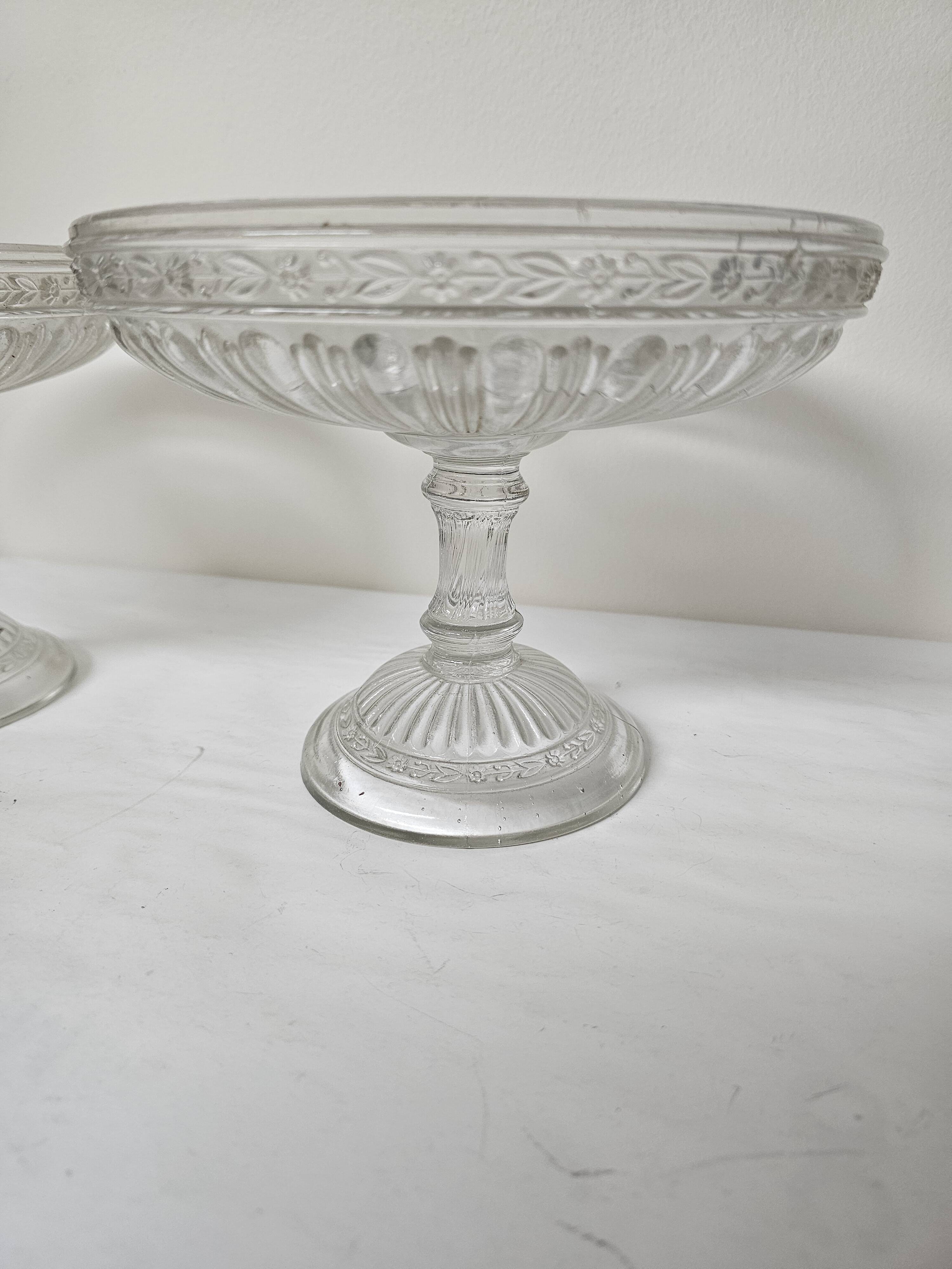 Ensemble 2 coupes compotiers en verre