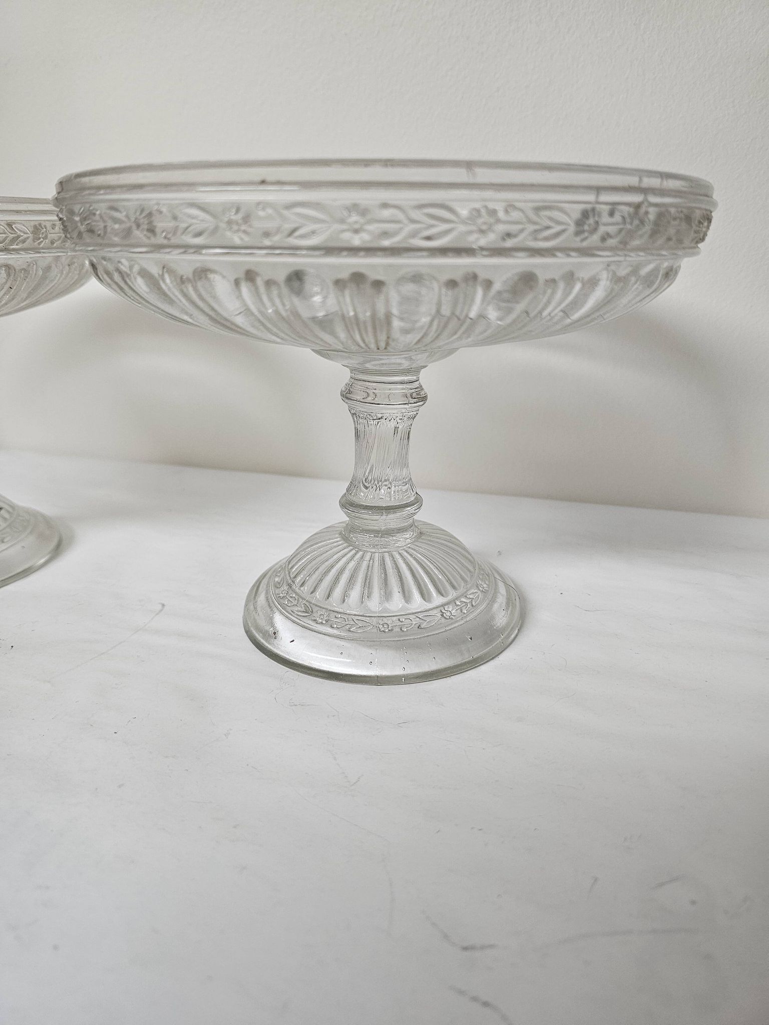 Ensemble 2 coupes compotiers en verre
