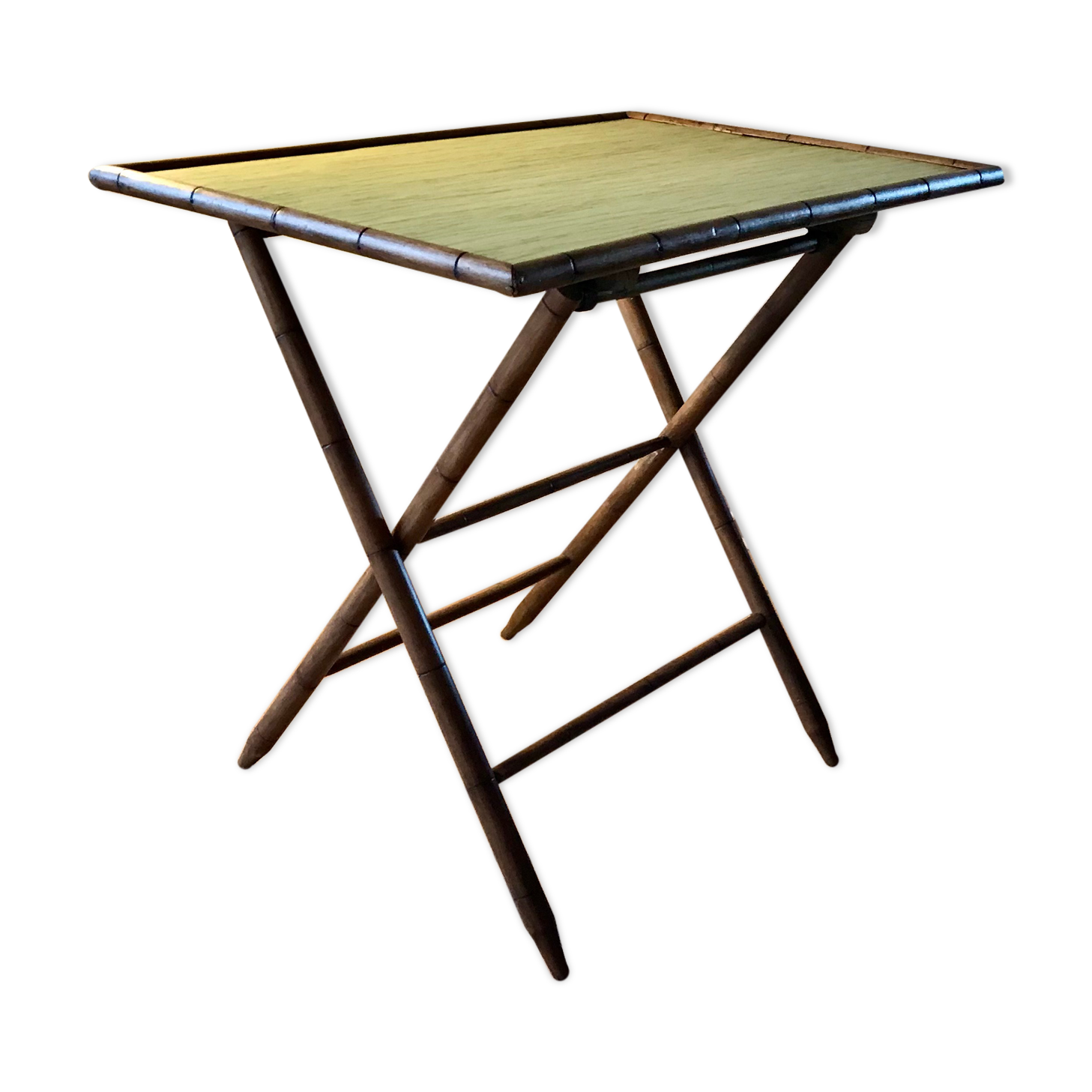 Rattan side table, 1900, Napoleon III style,